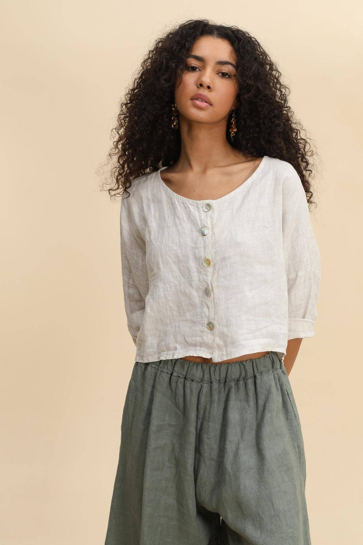 Linen Cropped Jacket