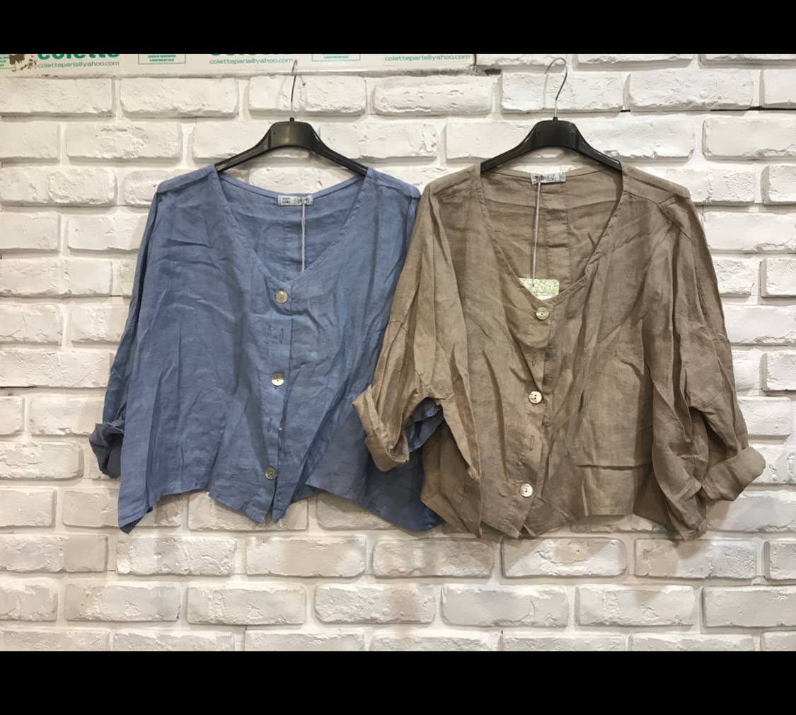 Linen Cropped Jacket