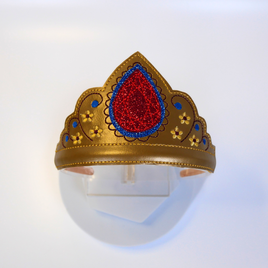Gold with Red + Blue Crown and Wand