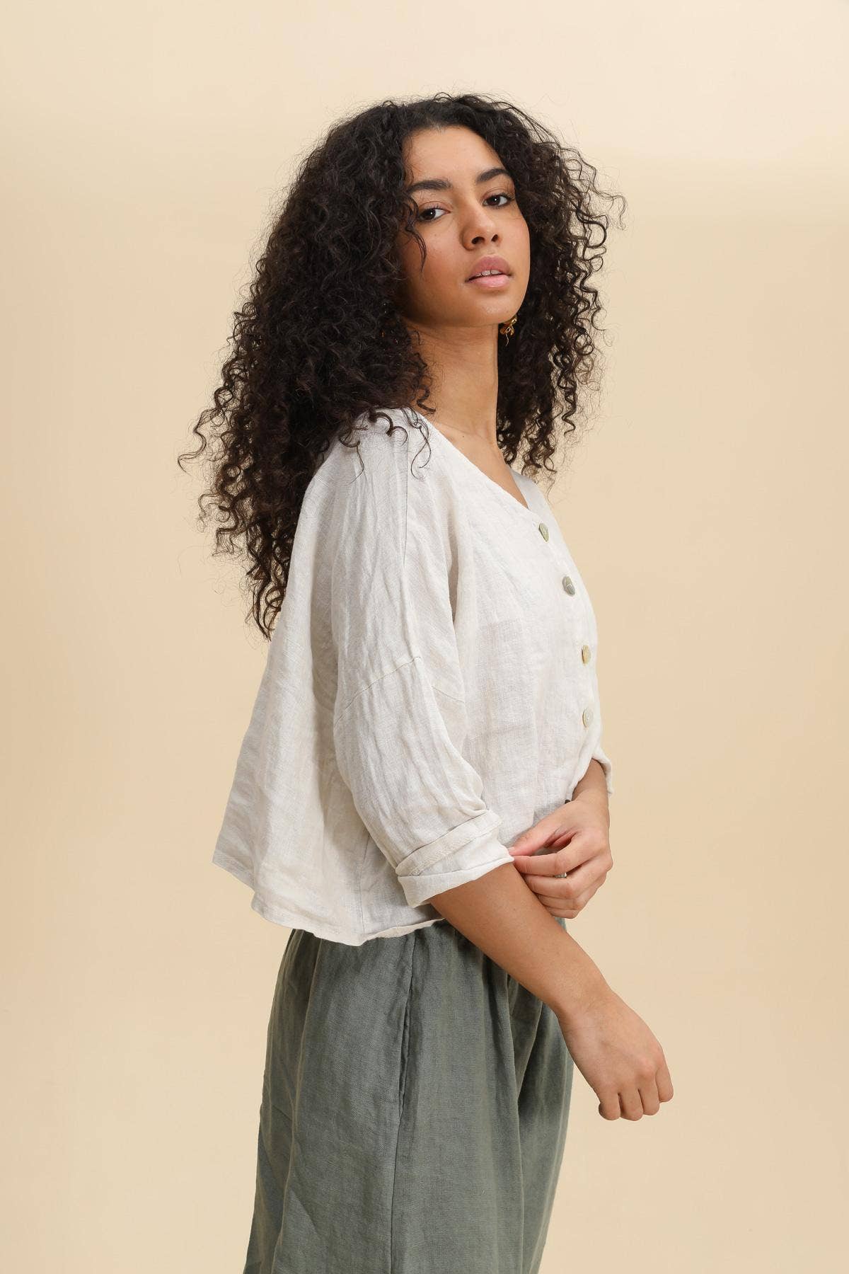 Linen Cropped Jacket