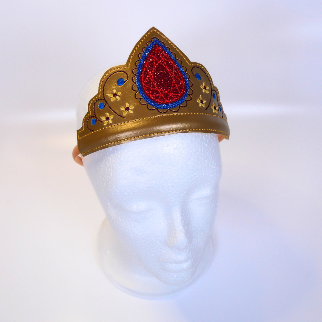 Gold with Red + Blue Crown and Wand