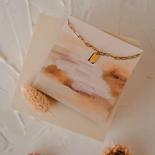 Meaningful + Minimalist: Mini Tag Necklace - Pray Big