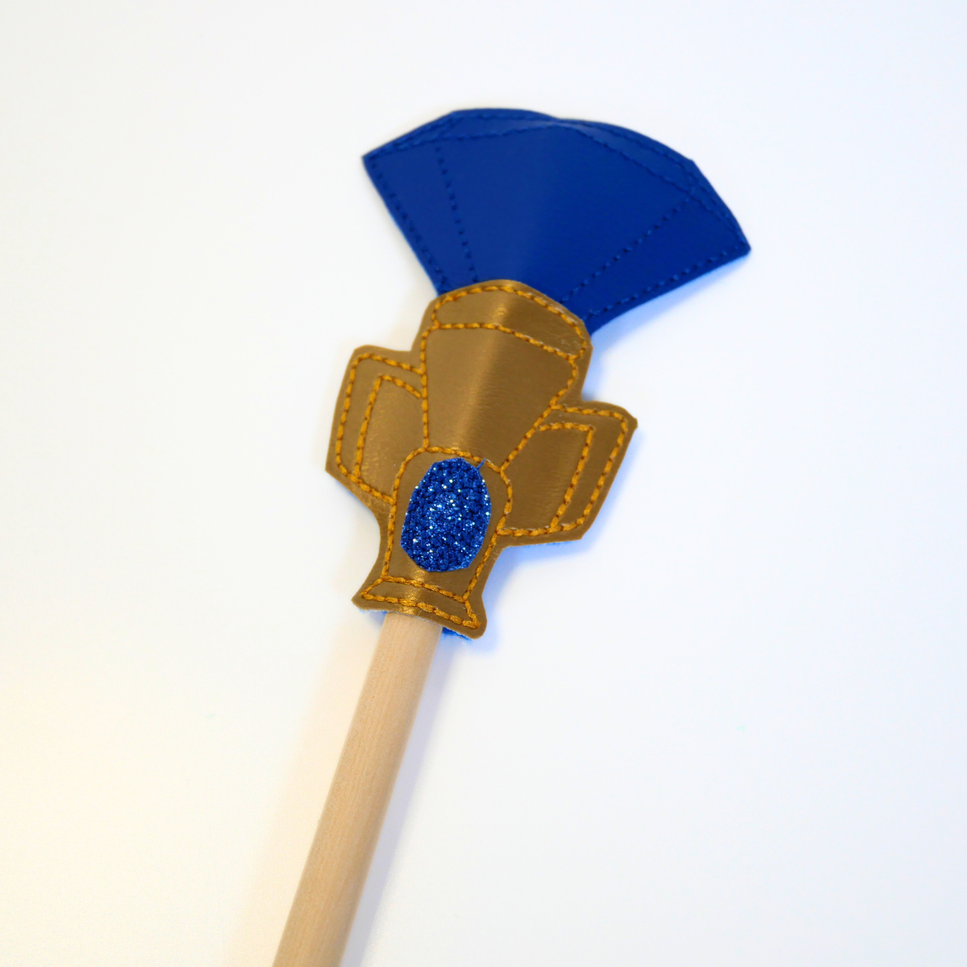 Gold with Red + Blue Crown and Wand