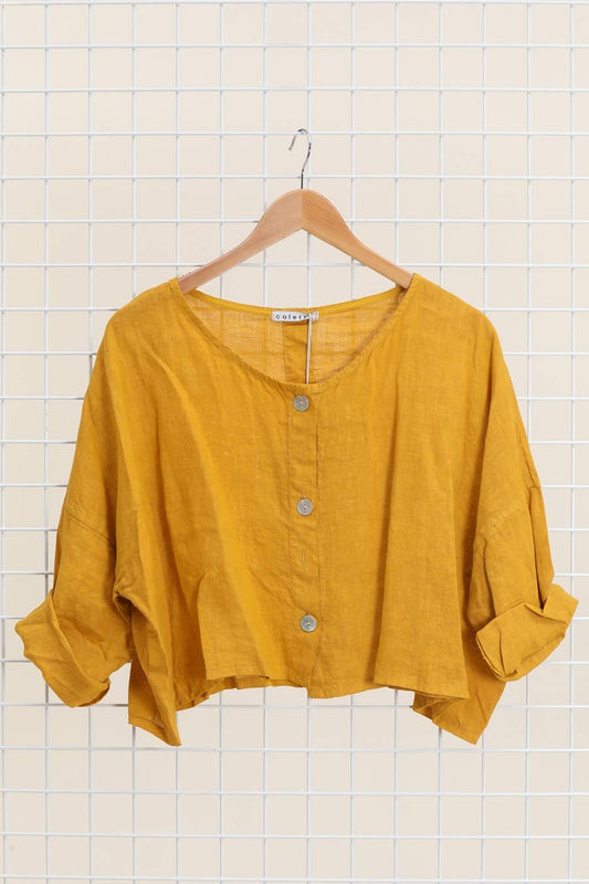 Linen Cropped Jacket