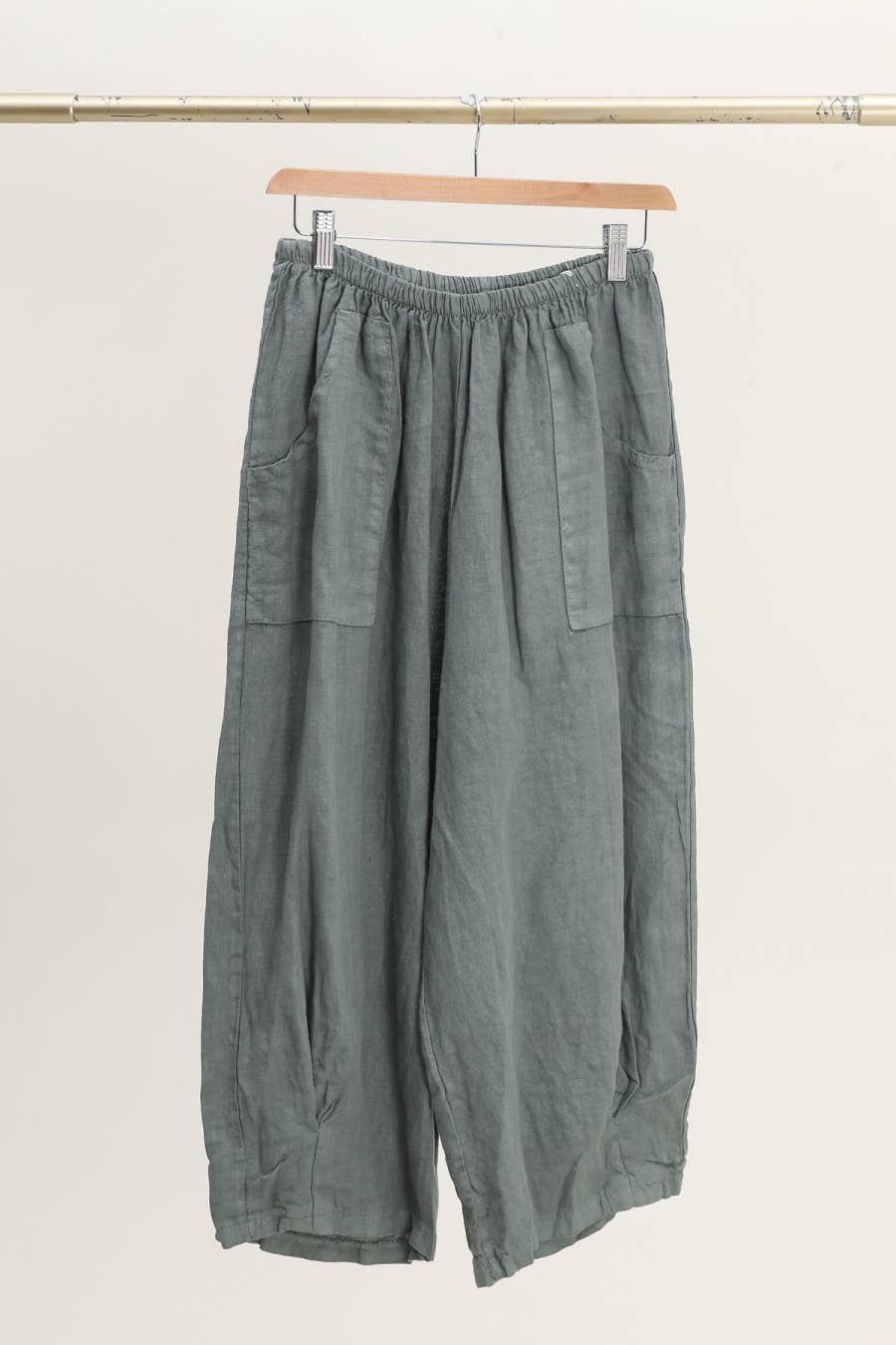 Linen Wide Leg Pocket Pants